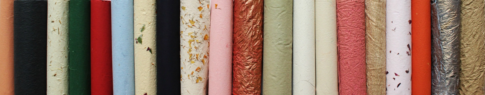 Colorful handmade paper rolls