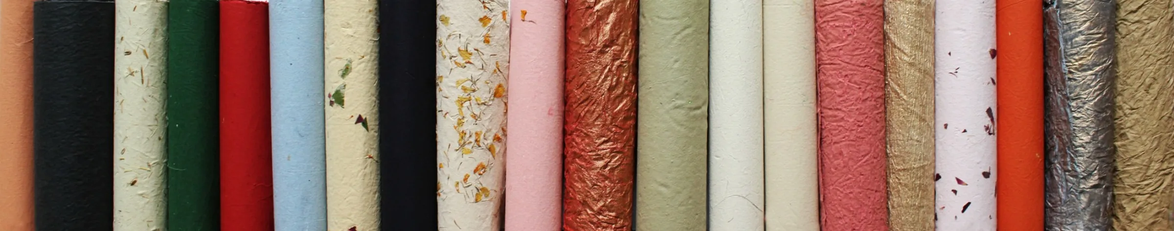 Colorful handmade paper rolls
