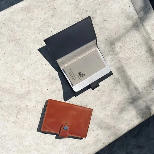 Refillable Vintage Leather Journal with Snap 5 x 4 inch