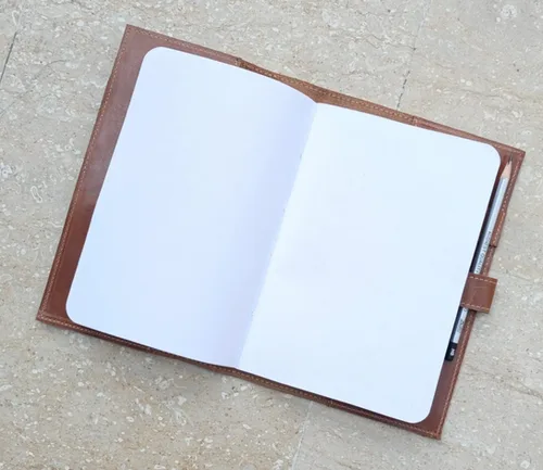 Refillable Vintage Leather Journal with Snap 8.3 x 5.8 inch