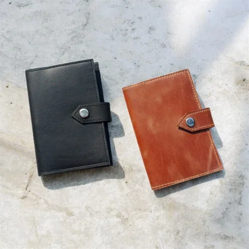 Refillable Vintage Leather Journal with Snap 8.3 x 5.8 inch