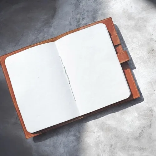 Refillable Vintage Leather Journal with Snap 5 x 4 inch