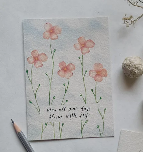 3 Greeting Cards & Plantable Seed Envelopes - Mo's Calligraphy Collection
